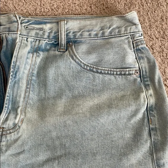 American eagle Light Blue Distressed Denim Shorts with lace - Picture 4 of 11